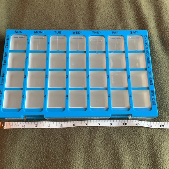 Medication organizer. Approximately 12 1/2” x 8” x 1 1/2” - Picture 8 of 10